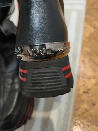 Botines mujer negros con detalles rojos talla 38