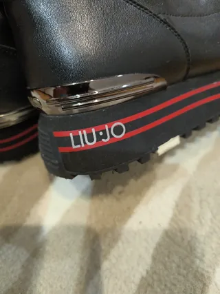 Botines mujer negros con detalles rojos talla 38