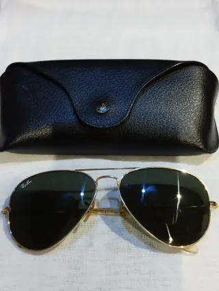 Gafas Ray-Ban Aviator Doradas Lente Verde