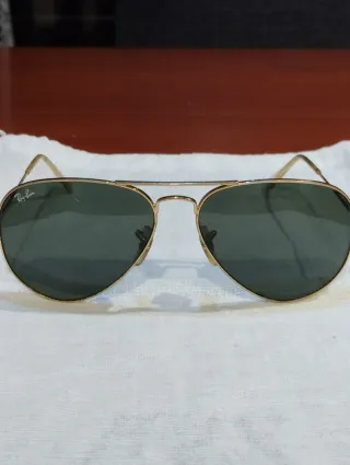 Gafas Ray-Ban Aviator Doradas Lente Verde