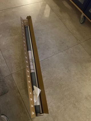 Cortina enrollable Ikea tela verde azulado