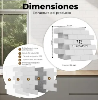 Baldosas Vinilo Blanco Vintage 2,4mm