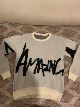 Jersey de punto Amazing gris y blanco