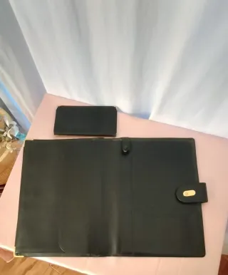 Cartella porta documenti in pelle nera