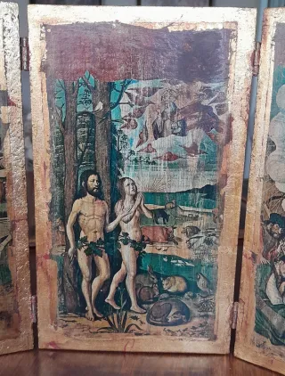 Tríptico religioso antiguo