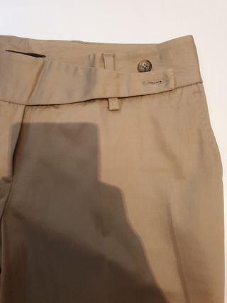 Pantalón vestir Massimo Dutti Mujer Beige