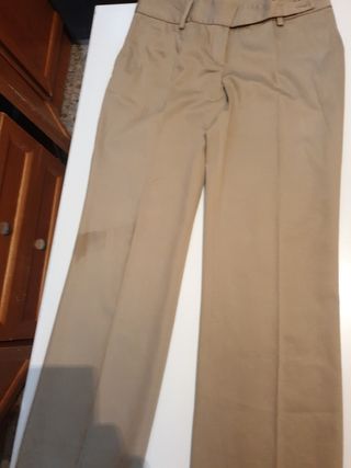 Pantalón vestir Massimo Dutti Mujer Beige