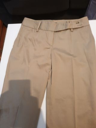 Pantalón vestir Massimo Dutti Mujer Beige