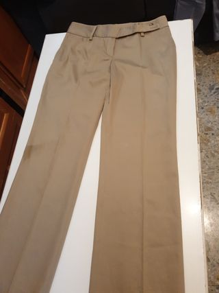 Pantalón vestir Massimo Dutti Mujer Beige