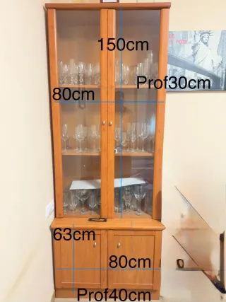 Mueble de salón vitrina y aparador