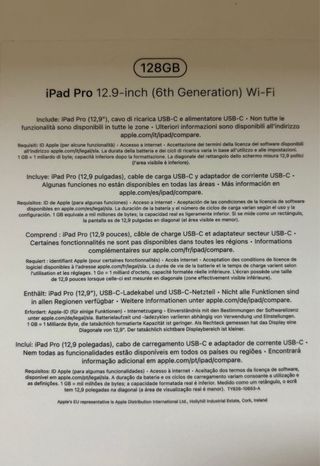 iPad Pro 12.9 6ª Gen 128GB Wi-Fi