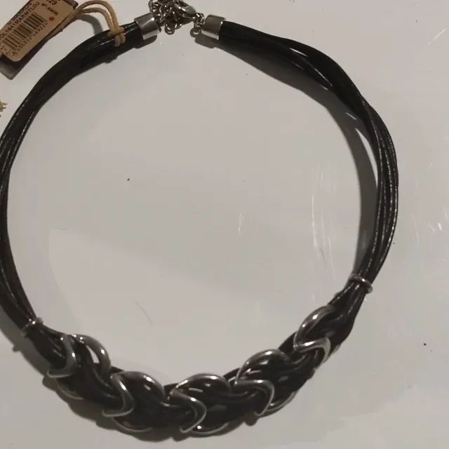 Collar Uno de 50 marrón y Plateado