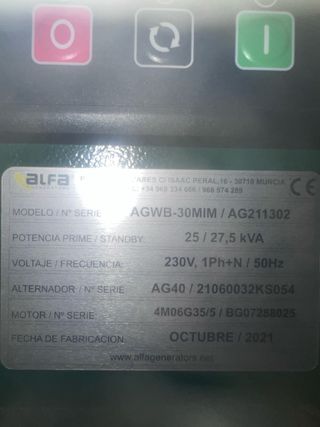 Grupo electrógeno Alfa 40kva NUEVO