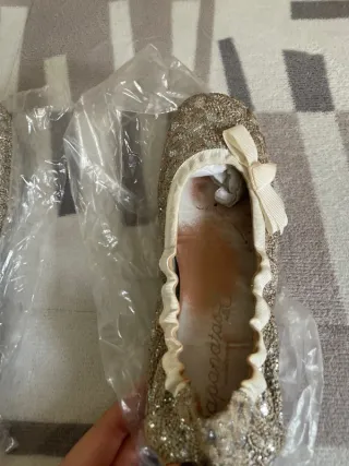 Manoletinas Papanatas doradas y plateadas