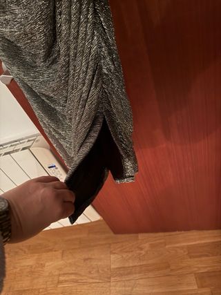 Vestido fiesta plateado talla L NUEVO