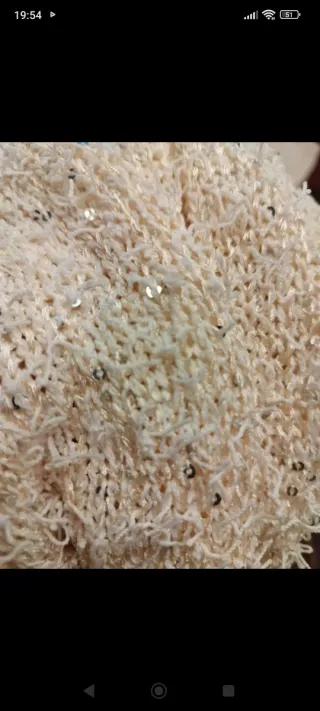 Chaqueta Marfil con Lentejuelas y Manga Francesa