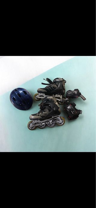 Patines en línea y equipo de protección