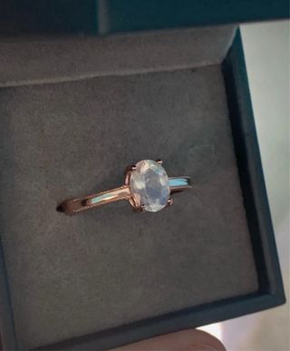 Anillo Plata Piedra Luna Ovalada