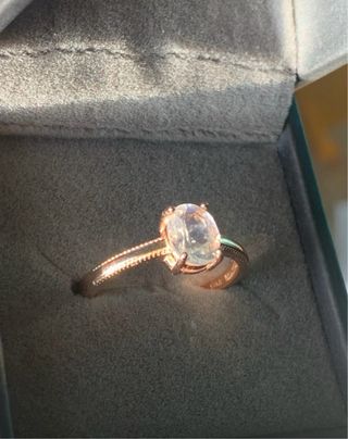 Anillo Plata Piedra Luna Ovalada