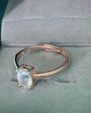 Anillo Plata Piedra Luna Ovalada