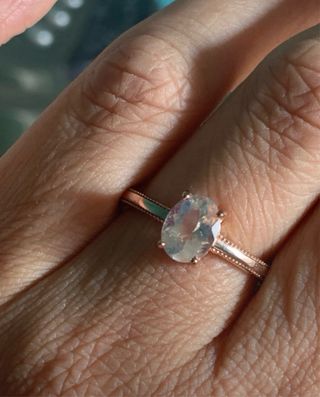 Anillo Plata Piedra Luna Ovalada