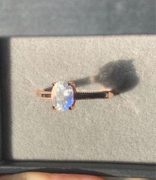 Anillo Plata Piedra Luna Ovalada