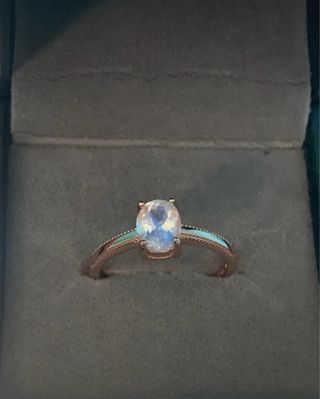 Anillo Plata Piedra Luna Ovalada