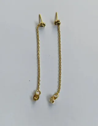 Pendientes Plata baño Oro Cadena