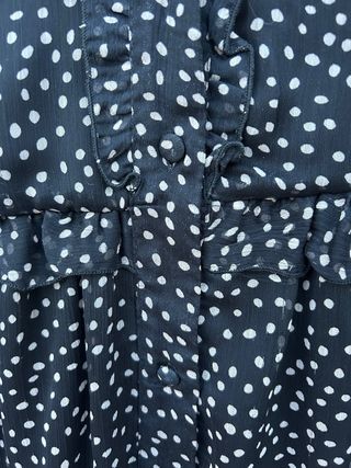 Vestido Zara Negro Lunares Blanco
