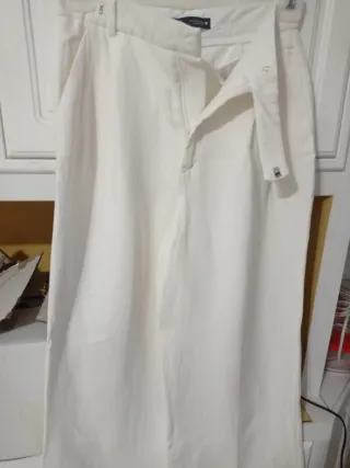 Pantalón ancho Zara blanco