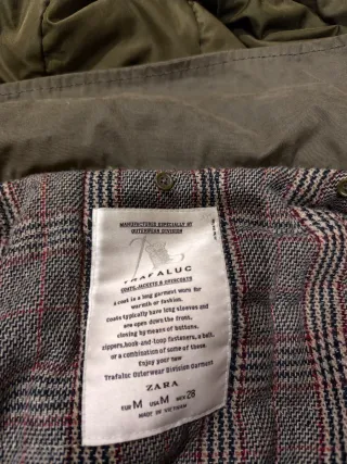 Parka mujer verde y marrón