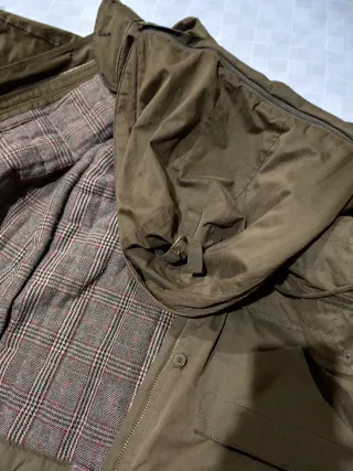 Parka mujer verde y marrón