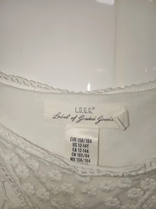 Camiseta H&M encaje blanco Talla S