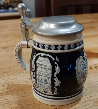 3 boccali da birra in ceramica vintage