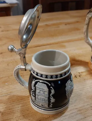 3 boccali da birra in ceramica vintage