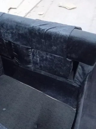 Sofá moderno 3 plazas terciopelo negro