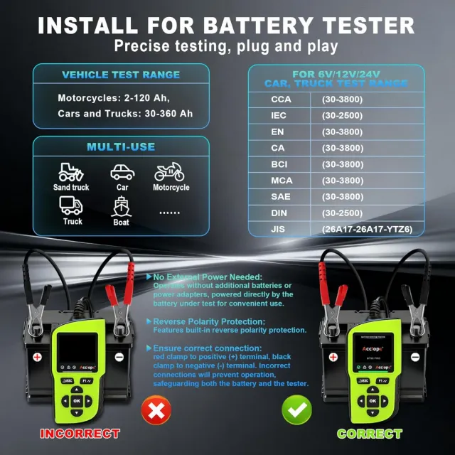Comprobador Batería BT90 PRO 6V/12V/24V