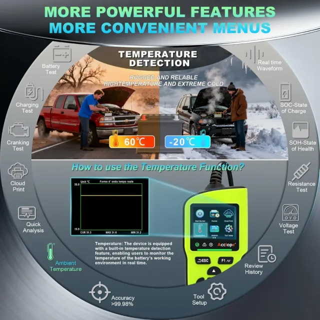 Comprobador Batería BT90 PRO 6V/12V/24V