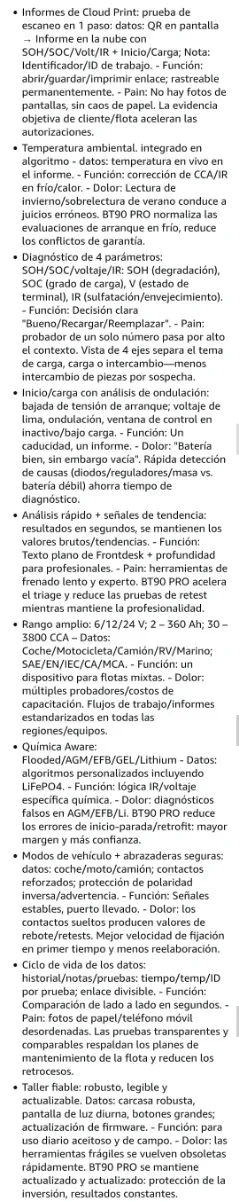 Comprobador Batería BT90 PRO 6V/12V/24V