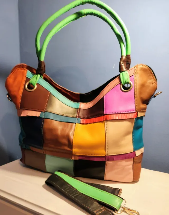 Borsa MCM Multicolor Patchwork in Pelle