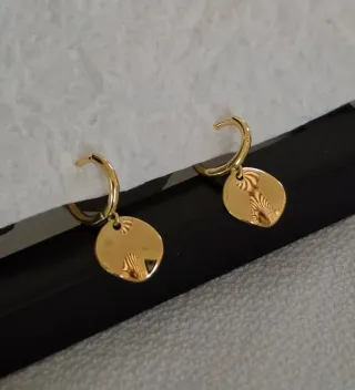 Pendientes Aro Plata Baño Oro