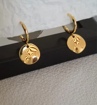 Pendientes Aro Plata Baño Oro