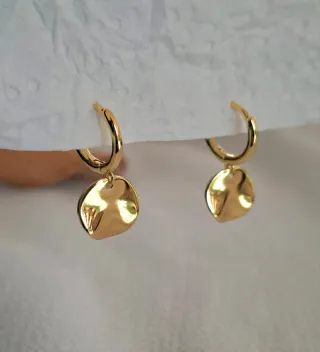 Pendientes Aro Plata Baño Oro