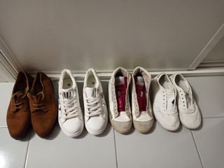 Lote zapatillas plateadas y blancas