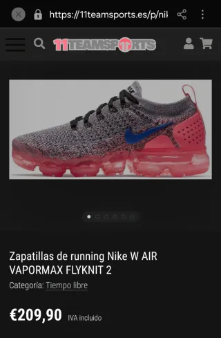 Zapatillas Nike Air Vapormax Gris Naranja
