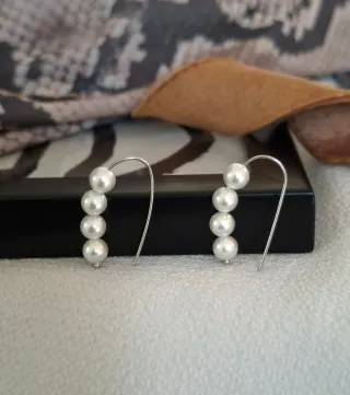 Pendientes plata con perlas