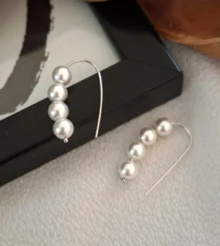 Pendientes plata con perlas
