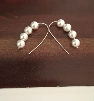 Pendientes plata con perlas