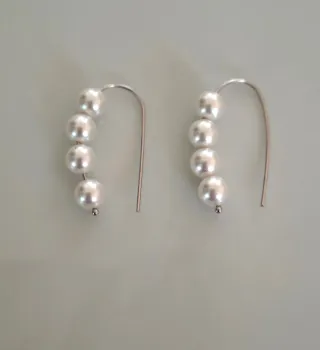 Pendientes plata con perlas