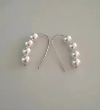 Pendientes plata con perlas
